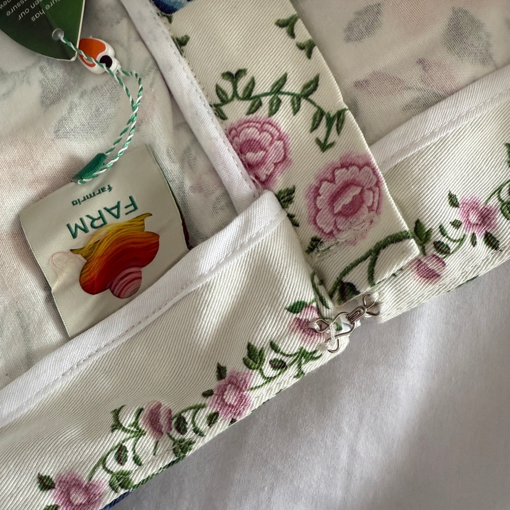 NEW Farm Rio Off-White Folk Floral Mini Wrap Skirt - Picture 8 of 12